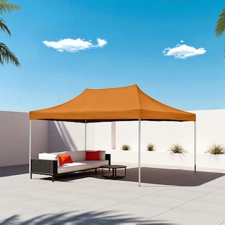 Foto 3 | Foto 3 | Ilios Innova | Toldo Plegable Naranja 3x4.5 Impermeable Y Resistente Al Clima Con Estructura De Hierro Y Tela Oxford.