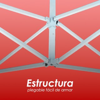 Foto 7 | Foto 7 | Ilios Innova | Toldo Plegable Rojo 3x4.5 Impermeable Y Resistente Al Clima Con Estructura De Hierro Y Tela Oxford.