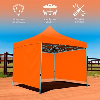 Foto 3 | Foto 3 | Toldo Plegable Naranja 2x2 Ilios Innova, con Paredes Laterales Impermeable Velcro De Ajuste Ideal Para Exterior.