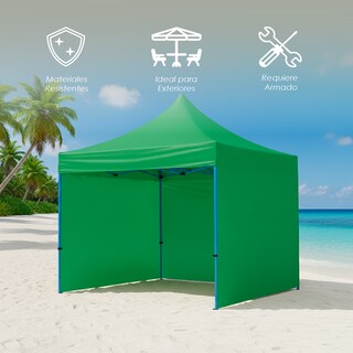 Foto 3 | Foto 3 | Toldo Plegable Verde 3x3 Con Paredes Laterales Ilios Innova Impermeable Velcro De Ajuste Ideal Para Exterior