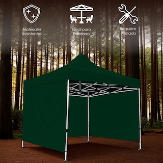 Foto 5 | Foto 5 | Ilios Innova | Toldo Plegable Verde 3x3 Con Paredes Laterales Impermeable Velcro De Ajuste Ideal Para Exterior.