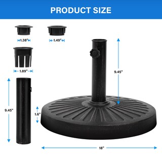Foto 3 | Foto 3 | Base Para Paraguas Market Simple Deluxe Heavy Duty De 14 Kg, Color Negro - Venta Internacional.