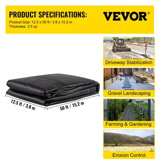 Foto 7 | Foto 7 | Barrera De Tela Contra Malezas Vevor Heavy Duty, 3,5 Oz, 3,8 X 15,2 M, Negra - Venta Internacional.