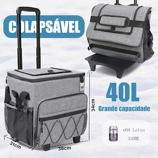 Foto 2 | Foto 2 | Hielera Con Ruedas, Bolsa Térmica Portátil Eo Safe Imports Esi-13879 Gris