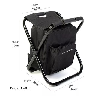 Foto 4 | Foto 4 | Mochila Hielera/ Térmica Silla Banco Plegable Portátil Eo Safe Imports Esi-13876 Negro