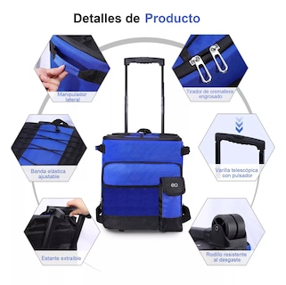 Foto 4 | Foto 4 | Hielera Con Ruedas Bolsa Térmica Portátil 43l Eo Safe Imports Esi-13882-1 Azul