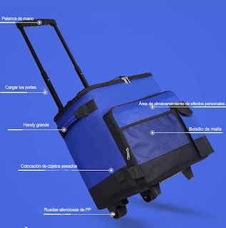 Foto 5 | Foto 5 | Hielera Con Ruedas Bolsa Térmica Portátil 43l Eo Safe Imports Esi-13882-1 Azul