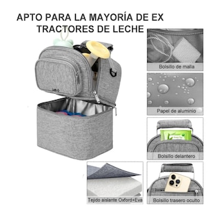 Foto 3 | Foto 3 | Mochila Porta Biberones Hielera Leche Materna Bolsa Térmica Lab.g, Gris