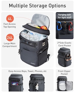 Foto 5 | Foto 5 | Mochila Cooler Tourit 28 L, 38 Latas, A Prueba De Fugas, Impermeable, Azul Marino - Venta Internacional.