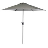 Sombrilla de Sol Eke Life Home con Manivela 2.7m Gris