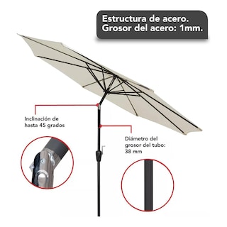 Foto 3 | Foto 3 | 2 Sombrilla Plegable 3 Mts Para Jardin Playa Camp Exterior.