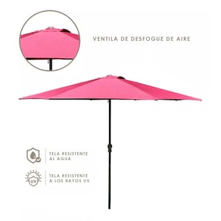 Foto 3 | Foto 3 | 4 Sombrillas Jardín Playa De 2.1m Con Inclinación Y Manivela