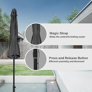 Foto 5 | Foto 5 | Paraguas De Patio Simple Deluxe, Paquete De 2 Unidades, 2,7 M, Con Inclinación Y Manivela, Color Gris - Venta Internacional.