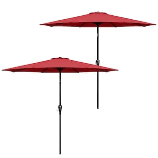 Foto 1 | Foto 1 | Sombrilla De Patio Exterior Simple Deluxe De 9 Pies, Paquete De 2 Con Inclinación Roja - Venta Internacional.