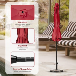 Foto 4 | Foto 4 | Sombrilla De Patio Exterior Simple Deluxe De 9 Pies, Paquete De 2 Con Inclinación Roja - Venta Internacional.