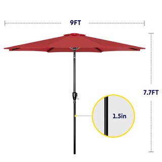 Foto 2 | Foto 2 | Sombrilla De Patio Ipower De 9 Pies Con Inclinación, Manivela Y Tela Impermeable - Venta Internacional.