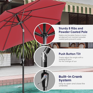 Foto 5 | Foto 5 | Sombrilla De Patio Ipower De 9 Pies Con Inclinación, Manivela Y Tela Impermeable - Venta Internacional.