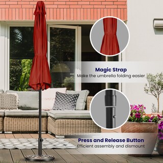 Foto 7 | Foto 7 | Sombrilla De Patio Ipower De 9 Pies Con Inclinación, Manivela Y Tela Impermeable - Venta Internacional.