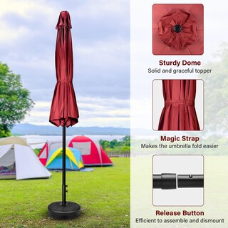 Foto 4 | Foto 4 | Paraguas De Patio Simple Deluxe De 9 Pies, Color Rojo, Paquete De 2 Con 8 Varillas - Venta Internacional.