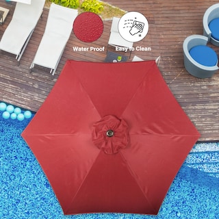 Foto 2 | Foto 2 | Sombrilla De Patio Simple Deluxe De 2,3 M Para Exteriores Con 6 Varillas, Color Rojo - Venta Internacional.
