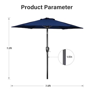 Foto 2 | Foto 2 | Paraguas De Patio Simple Deluxe, Paquete De 2, 2,3 M, Azul Oscuro - Venta Internacional.