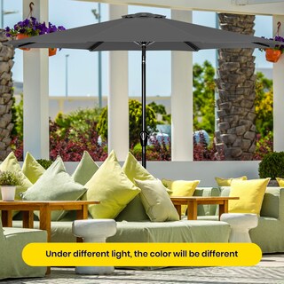 Foto 4 | Foto 4 | Sombrilla De Patio Ipower Para Exteriores De 9 Pies Con Inclinación Y Manivela, Gris - Venta Internacional.