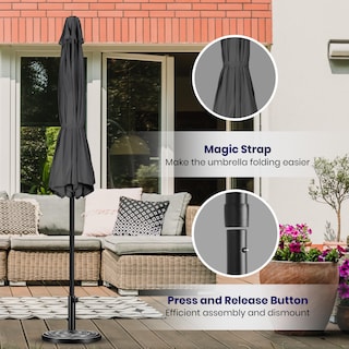 Foto 5 | Foto 5 | Sombrilla De Patio Ipower Para Exteriores De 9 Pies Con Inclinación Y Manivela, Gris - Venta Internacional.