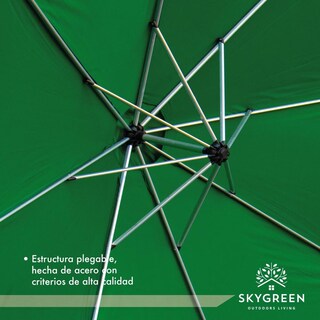 Foto 5 | Foto 5 | Sombrilla para Jardín Sky Green Plegable 3 M Verde con Inclinación