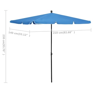 Foto 6 | Foto 6 | Sombrilla De Jardín Vidaxl Azul Celeste 210 X 140 Cm Con Sistema De Manivela - Venta Internacional.