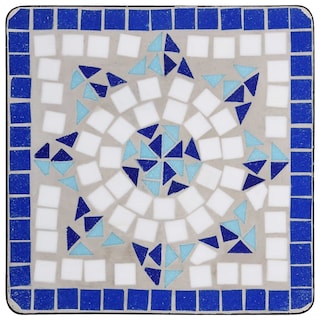 Foto 4 | Foto 4 | Mesa Auxiliar De Exterior Vidaxl Mosaico De Cerámica Azul Y Blanca - Venta Internacional.