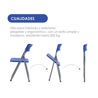 Foto 3 | Foto 3 | Silla Plegable para Exteriores Ilios Innova Apilable Azul