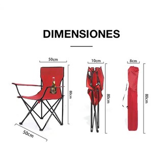 Foto 4 | Foto 4 | Silla Plegable Cjr Silla Plegable Rojo Para Playa Y Exterior 2 Piezas