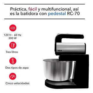 Foto 3 | Foto 3 | Batidora de Mano RCA RC-70 color Negro con Pedestal 5 Velocidades