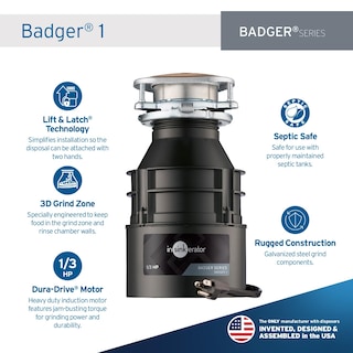 Foto 2 | Foto 2 | Triturador De Basura Insinkerator Badger 1 1/3 Hp Con Cable De Alimentación - Venta Internacional.