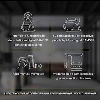 Foto 4 | Foto 4 | Juego de Accesorios Compatibles para Batidora Sabam03p Avera