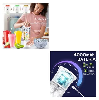 Foto 4 | Foto 4 | Minilicuadora Lagom A9 Exprimidor Recargable Botella 600 Ml Blanco