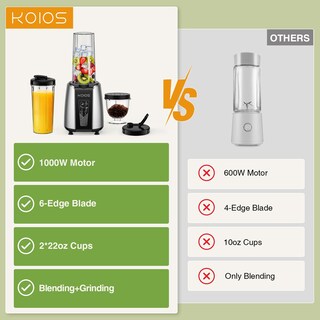 Foto 4 | Foto 4 | Batidora Koios Max 1000 W con 2 Vasos de 650 ml Juego de 12 Piezas - Venta Internacional