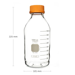 Foto 4 | Foto 4 | Botella De Vidrio Pyrex De 1 Litro Con Tapón De Rosca Gl45 Paquete De 2 - Venta Internacional.