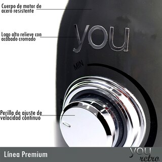Foto 2 | Foto 2 | Licuadora Triturador 3 Vel. Vaso Vidrio 1.5 Ltrs You Retro