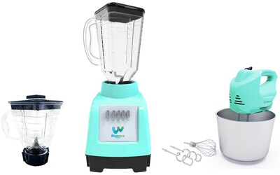 Foto 1 | Foto 1 | Licuadora Blueware 550w 1.125 Ml Verde Menta + Kit Vaso Procesador 750ml + Batidora 200w Bowl