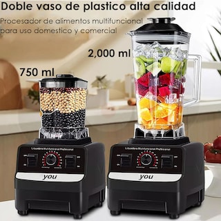Foto 2 | Foto 2 | Licuadora Multifuncional Y Moledor 2lt 15 Vel Doble Vaso