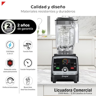 Foto 3 | Foto 3 | Bogner Licuadora Comercial 2500w 2l Tritán Bsb07n