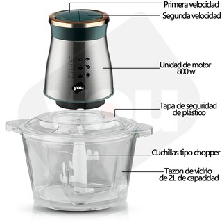 Foto 6 | Foto 6 | Procesador De Alimentos Con 4 Cuchillas 2 Vel Picador 2l You