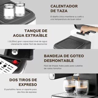 Foto 3 | Foto 3 | Cafetera de Espresso y Capuchino Sangkee CAF-021-1623 color Negro con Espumador