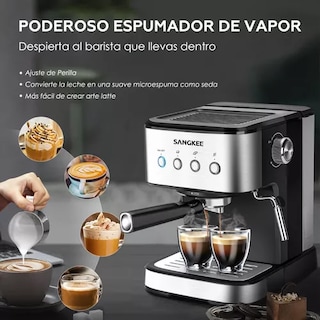 Foto 4 | Foto 4 | Cafetera de Espresso y Capuchino Sangkee CAF-021-1623 color Negro con Espumador