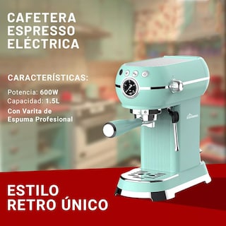 Foto 2 | Foto 2 | Cafetera Eléctrica Retro Espresso y Capuchino 1.5l 600w Verde