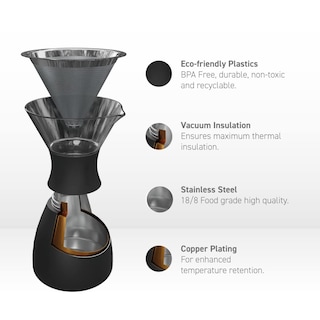 Foto 5 | Foto 5 | Cafetera Pour Over Asobu Con Aislamiento De 960 Ml, Acero Inoxidable - Venta Internacional.