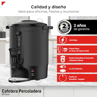 Foto 3 | Foto 3 | Cafetera Percoladora Bogner de Acero Inoxidable 60 Tazas 1500w Bcm10l