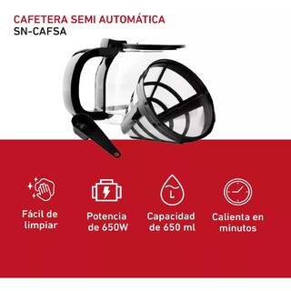 Foto 4 | Foto 4 | Cafetera de Goteo Swiss Navy Negra Semiautomática 6 Tazas Filtro Permanente
