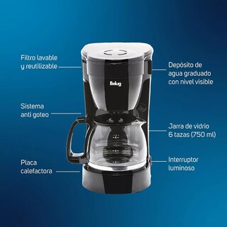 Foto 3 | Foto 3 | Cafetera Belug Semi Automática Negra De Goteo